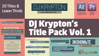 DJ Krypton’s Title Pack Vol. 1. 20 Titles & Lower Thirds.