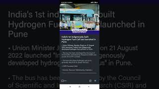 India's First indigeneously built hydrogen fuel Cell bus by CSIR,KRIT launched in  Pune