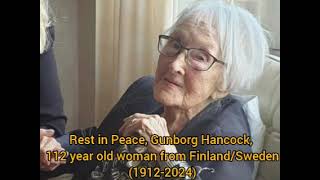 Rest in Peace, Gunborg Hancock (1912-2024) Oldest Swedish Woman