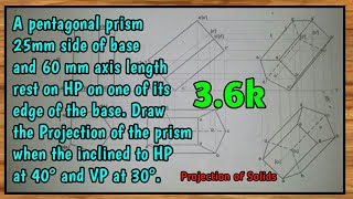 Pentagonal PrismProjection of Solids|| Pentagonal prism || Rn Learning