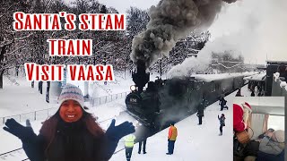 Ep 284: SANTA CLAUS STEAM TRAIN EXPERIENCE IN FINLAND/ JOULUPUKIN  HÖYRYJUNAT VAASA/ HAPPY JOYJOY