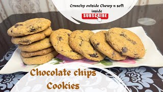 Chocolate Chip Cookies 🍪 | Crisp outside, Soft and Chewy inside | recipe by Foodiemoody.