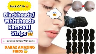 Daraz Product Reviews | Blackheads/Whiteheads Removal Strips | Pack Of 10 | Easy to Use At Home