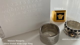 【Maison Margiela】silver polish wide logo ring Review