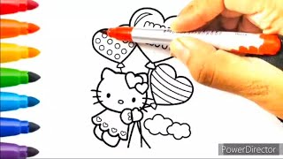 Hello Kitty Drawing, Painting & Colouring For Kids and Toddlers | Coloring pages for kids ||