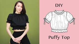 DIY Baby Doll Ruffle Top w/ puff sleeves | Sewing Tutorial + Pattern