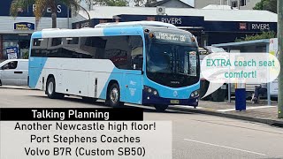 A new high floor? Port Stephens Coaches Volvo B7R (Custom Coaches SB50) review.