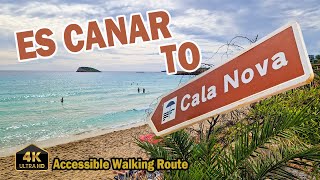 Walking Es Canar to Cala Nova, fully accessible walking route | 4K video