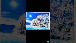 How to Draw Winter Snowy Painting | Easy Painting Tutorial #trending #viral #shorts