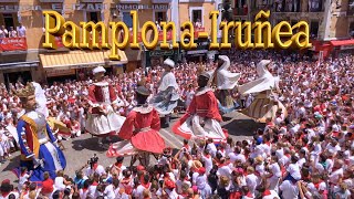 Gigantes de Pamplona en San Fermín. Iruñeko erraldoiak Sanfeminetan. Despedida y polonesa.