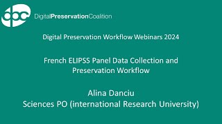 French ELIPSS Panel Data Collection and Preservation Workflow