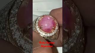 natural ruby star Burma Myanmar Ring perak super mewah super mantap #shorts