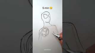 How to Draw Spiderman in 10sec, 10mins, 10hrs #shorts