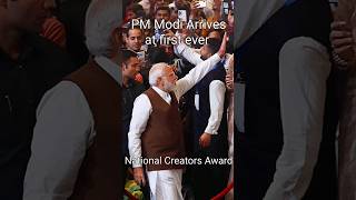 PM Modi arrives at first ever National Creators Award #shorts 🤩😍🔥🙌🏻 #viral #youtubeshorts #pmmodi