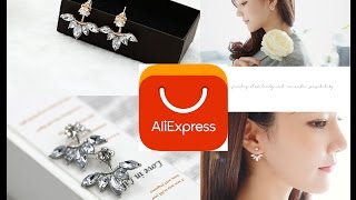 Посылки из Китая Aliexpress - Серьги с кристаллами / Earrings with crystals / unboxing  распаковка