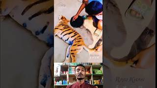 The dog was turned into a tiger || Reaction video || Raju Khan