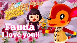 🥺#FAUNA ! I Love You! #AnimalCrossing:NewHorizons Please move to my island! #amiibocard/new villager