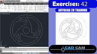 Autocad 2D Practice Drawing / Exercise 42/ Simple Tutorial