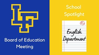 D115 BOE Meeting 10/11/22 School Spotlight - English Department