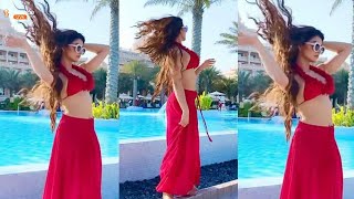 Urvashi Rautela Hot Red Dress | Urvashi Rautela Red Bikini Hot Boobs