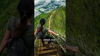 🌄 Haiku Stairs, Hawaii: The Legendary Stairway to Heaven! 🏞️ #LensOfExploration