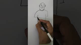 Draw a cartoon man easy #art #shorts