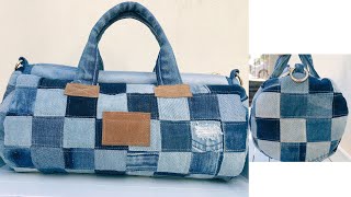 How to make a duffel bag out of denim scraps