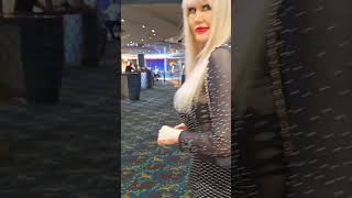 4k Granate styling, walking in public, dinner and lounge bar, miniskirt, stockings, high heels