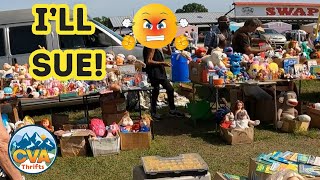 THREATENING FLEA MARKET VENDOR LOSES BUSINESS!