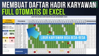 Terbaru! Membuat Daftar Hadir Karyawan Full Otomatis di Excel | Free Download