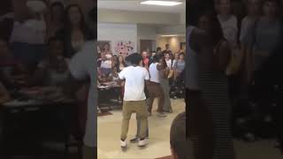 Dance battle white kid shows off #dance #danceoff #breakdance breakd