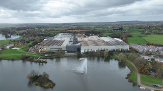 Aerial Views Around JCB Lake Fountain & World Headquarters