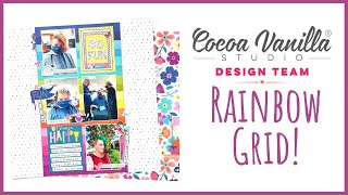 Rainbow Grid! | 12x12 Scrapbook Layout | CVS DT