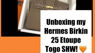 HERMES| Hermès Birkin 25 Etoupe Togo SHW | LUXURY UNBOXING