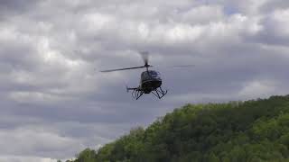 Enstrom 480b lands at Cheat River fly-in May 2021