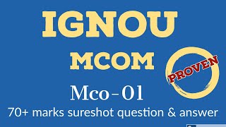 Mco-01 Mcom Ignou exam
 important sureshot questioms