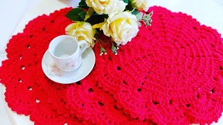 #croche #sousplart RESENHA SOUSPLART VERMELHO DE CROCHÊ- Croche da Regina