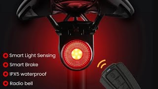 Best tail light for Bicycle | With anti theft alarm, remote and auto break sensor!