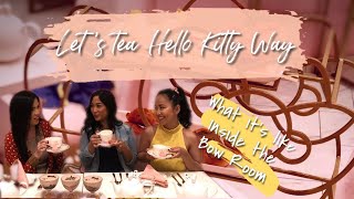 TEA AT HELLO KITTY CAFE!| BOW ROOM| TEA TIME WITH FRIENDS #hellokittyvlog #hellokittycafe