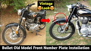 Bullet 350 2022 old model front mudguard number plate installation  for Vintage look @rkcreations03