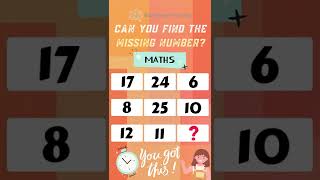 Find The Missing Number | Math Puzzles | Missing Number Puzzles #shorts #education #maths