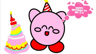 Kirby's Birthday 🎂🥳🎉🎁🍰 (Drawing Timelapse/Speedpaint)