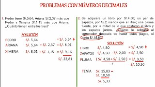 Problemas con números decimales