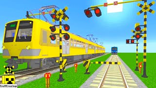 railway railroad crossing trains Minecraft 【踏切アニメ】p007