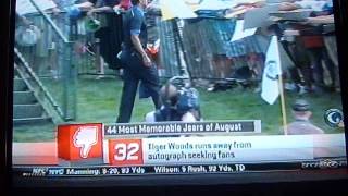 Tiger Woods pretending to walk over and sign autographs (SportsNation) - TopSignatures.com