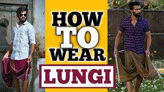 how to wear lungi? lungi kaise pehante hai #dhoti #lungipanchi #lungiboys how to wear lungi for man