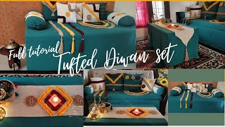 DIY Tufted Sofa cover | Diwan set |Table cover | Table Runner | Cushion cover #homemitra