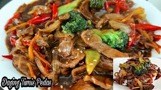 Resep Daging Tumis Pedas | Tumis Daging Kecap Pedas | Olahan Daging Pedas | Masak Daging Simple Enak