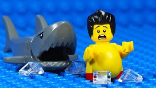 Lego Fat Man Shark Attack Body Building - Gym Fail