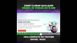 COMO CLONAR A PÁGINA DE VENDAS DE GRAÇA #shorts #comoganhardinheironainternet #shortvideo